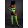 Ouch! Glow Ensemble Bustier Dos nu et Porte-Jarretelles 2 Pièces Vert Fluo